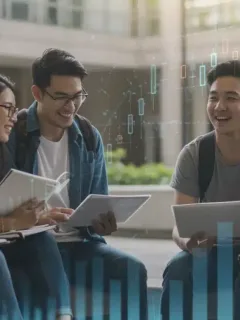 College students discussing education funding impacts