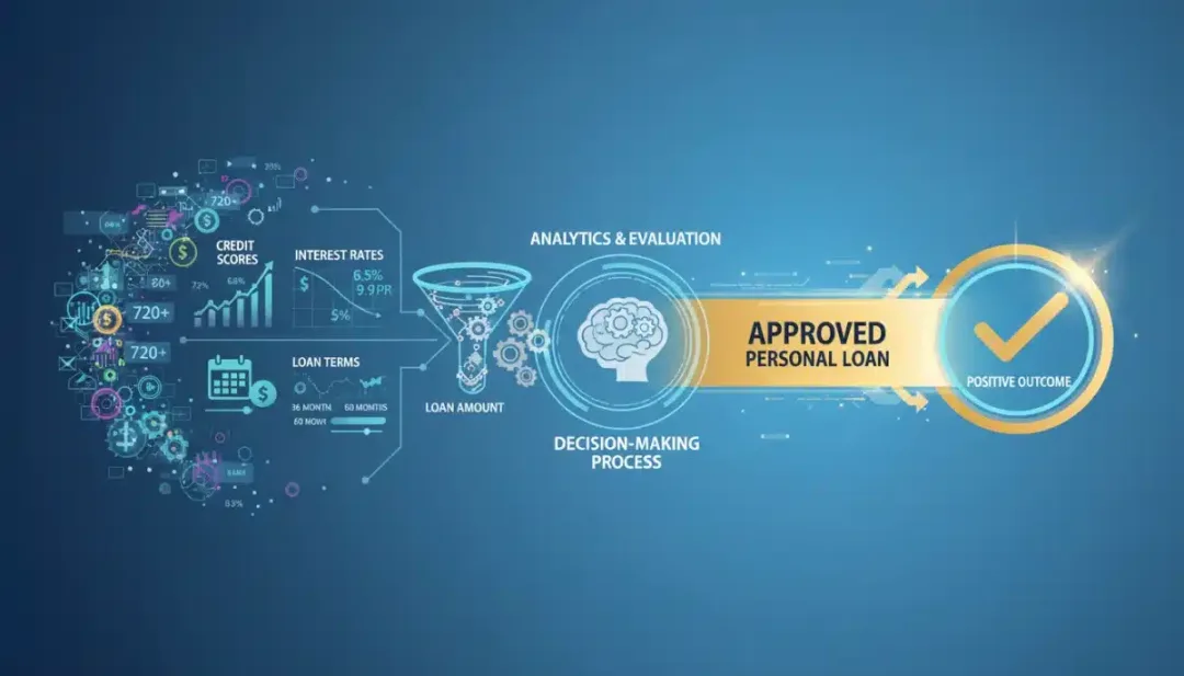 Data visualization showing credit scores, interest rates, and loan terms for informed personal loan decisions.