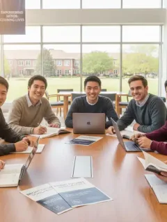 College students studying together, representing the pursuit of education with financial aid.