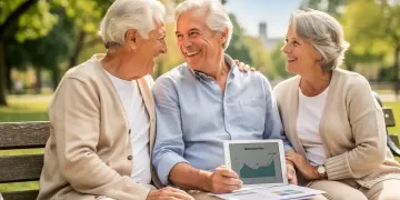 Smiling seniors discussing retirement planning on a park bench, symbolizing maximized social security benefits. Maximize Your 2026 Social Security Benefits