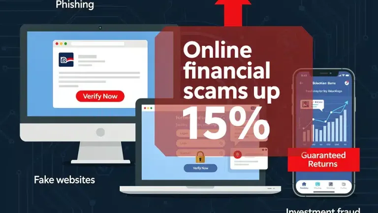 Illustration of online financial scams and prevention tactics