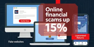 Illustration of online financial scams and prevention tactics