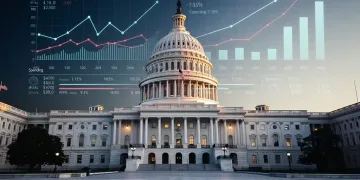 US Capitol with financial charts representing Federal Budget Proposal 2026