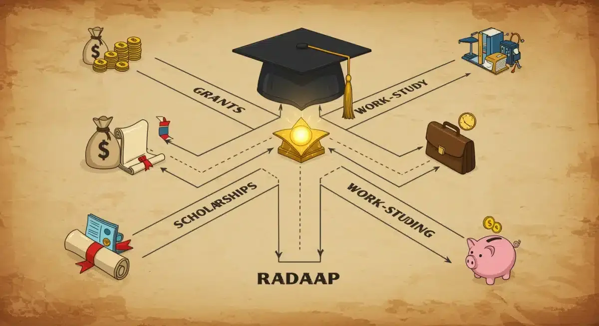 Roadmap illustrating diverse educational funding options