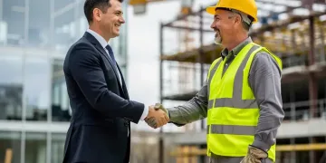 Professional lawyer shaking hands with injured worker, symbolizing successful workers' compensation claim resolution in 2026.