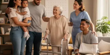 Illustration of diverse families and caregivers benefiting from state family leave policies in 2026.