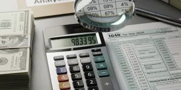 Financial documents and calculator representing 2026 tax bracket inflation adjustments