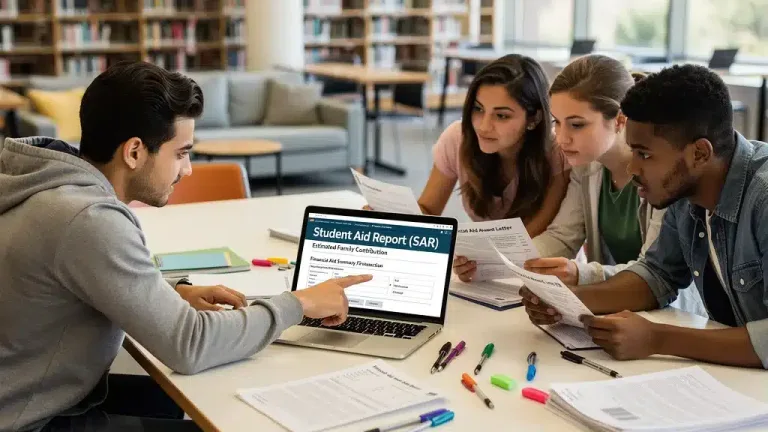 Students reviewing 2026 Student Aid Report (SAR) for college financial aid