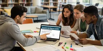 Students reviewing 2026 Student Aid Report (SAR) for college financial aid
