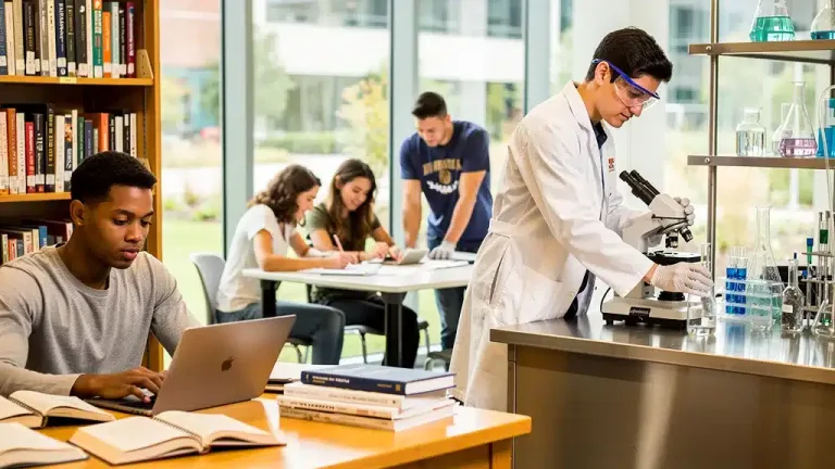 Students actively participating in diverse work-study programs on a university campus in 2026.