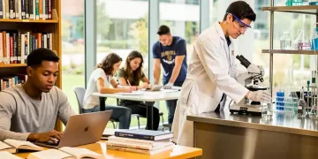 Students actively participating in diverse work-study programs on a university campus in 2026.