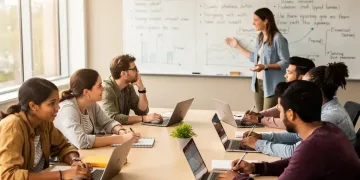 College students learning financial literacy in a classroom