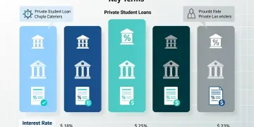 Educational comparison graphic for private student loans in 2026, showing diverse lenders and loan terms.
